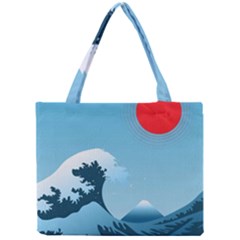 Minimalism Great Wave Off Kanagawa Mini Tote Bag by Sarkoni