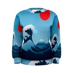 Minimalism Great Wave Off Kanagawa Women s Sweatshirt by Sarkoni