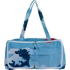 Minimalism Great Wave Off Kanagawa Multi Function Bag by Sarkoni