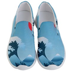 Minimalism Great Wave Off Kanagawa Men s Lightweight Slip Ons by Sarkoni