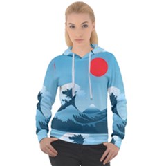 Minimalism Great Wave Off Kanagawa Women s Overhead Hoodie by Sarkoni