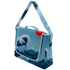 Minimalism Great Wave Off Kanagawa Box Up Messenger Bag by Sarkoni