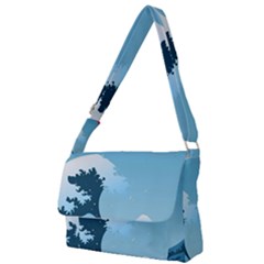 Minimalism Great Wave Off Kanagawa Full Print Messenger Bag (s) by Sarkoni