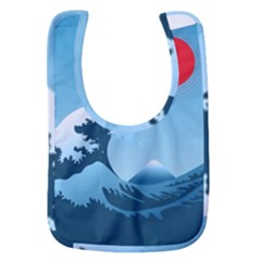 Minimalism Great Wave Off Kanagawa Baby Bib by Sarkoni