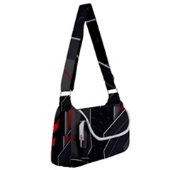 Gamer Tech Black Mesh Red Modern Shape Texture Geometric Pattern Multipack Bag by Sarkoni