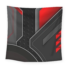 Gamer Tech Black Mesh Red Modern Shape Texture Geometric Pattern Square Tapestry (large) by Sarkoni