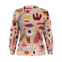 Scandinavian Flat Floral Background Coral Pink White Black Gold Pattern Women s Sweatshirt View2