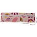 Scandinavian Flat Floral Background Coral Pink White Black Gold Pattern Roll Up Canvas Pencil Holder (L) View2