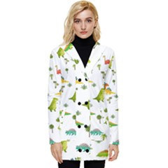 Baby Dino Seamless Pattern Button Up Hooded Coat  by Sarkoni