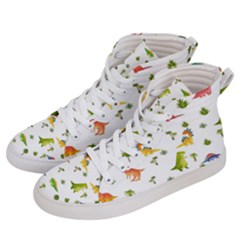 Baby Dino Seamless Pattern Men s Hi-top Skate Sneakers by Sarkoni