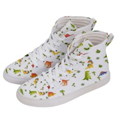 Baby Dino Seamless Pattern Women s Hi-top Skate Sneakers by Sarkoni