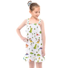 Baby Dino Seamless Pattern Kids  Overall Dress by Sarkoni