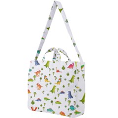 Baby Dino Seamless Pattern Square Shoulder Tote Bag by Sarkoni