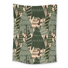 Christmas Vector Seamless Tree Pattern Medium Tapestry by Sarkoni