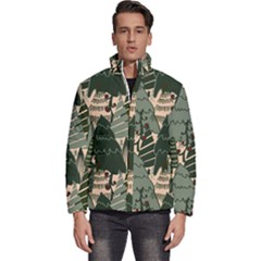 Christmas Vector Seamless Tree Pattern Men s Puffer Bubble Jacket Coat by Sarkoni