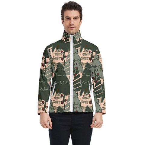 Christmas Vector Seamless Tree Pattern Men s Bomber Jacket by Sarkoni