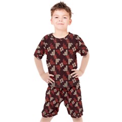 Oriental Dragon Motif Pattern Kids  T-shirt And Shorts Set