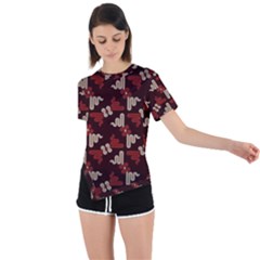 Oriental Dragon Motif Pattern Asymmetrical Short Sleeve Sports T-shirt by Sarkoni