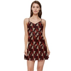 Oriental Dragon Motif Pattern Short Frill Dress by Sarkoni