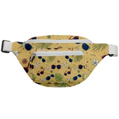 Seamless Pattern Of Sunglasses Tropical Leaves And Flowers Fanny Pack by Sarkoni