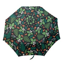 Pattern Forest Leaf Flower Motif Folding Umbrellas by Sarkoni