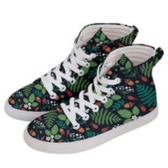 Pattern Forest Leaf Flower Motif Men s Hi-top Skate Sneakers by Sarkoni