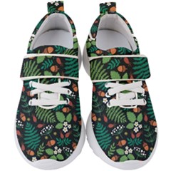 Pattern Forest Leaf Flower Motif Kids  Velcro Strap Shoes by Sarkoni