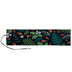 Pattern Forest Leaf Flower Motif Roll Up Canvas Pencil Holder (l) by Sarkoni