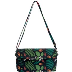 Pattern Forest Leaf Flower Motif Removable Strap Clutch Bag by Sarkoni