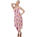 Pink Tigers And Tropical Leaves Patern Layered Bottom Dress View1