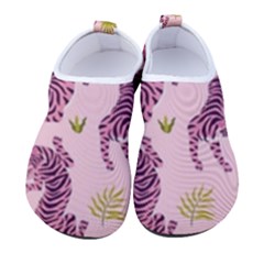 Pink Tigers And Tropical Leaves Patern Kids  Sock-style Water Shoes by Sarkoni