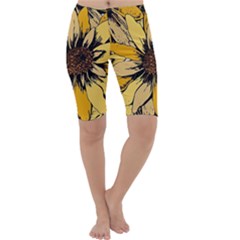 Colorful Seamless Floral Pattern Cropped Leggings  by Sarkoni