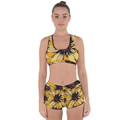 Colorful Seamless Floral Pattern Racerback Boyleg Bikini Set by Sarkoni