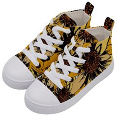 Colorful Seamless Floral Pattern Kids  Mid-top Canvas Sneakers by Sarkoni