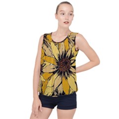 Colorful Seamless Floral Pattern Bubble Hem Chiffon Tank Top by Sarkoni