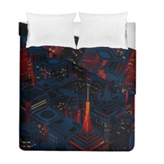 Architecture City Pixel Art Duvet Cover Double Side (full/ Double Size) by Sarkoni