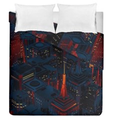 Architecture City Pixel Art Duvet Cover Double Side (queen Size) by Sarkoni