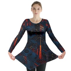 Architecture City Pixel Art Long Sleeve Tunic  by Sarkoni