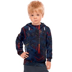 Architecture City Pixel Art Kids  Hooded Pullover by Sarkoni