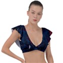 Architecture City Pixel Art Plunge Frill Sleeve Bikini Top View1