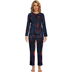 Architecture City Pixel Art Womens  Long Sleeve Lightweight Pajamas Set by Sarkoni