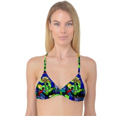 Beauty And The Beast Stained Glass Rose Reversible Tri Bikini Top by Sarkoni