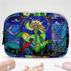 Beauty And The Beast Stained Glass Rose Make Up Pouch (small) by Sarkoni