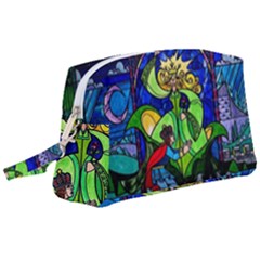 Beauty And The Beast Stained Glass Rose Wristlet Pouch Bag (large) by Sarkoni