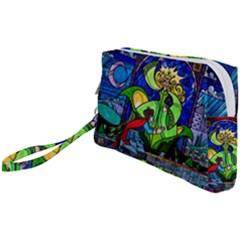 Beauty And The Beast Stained Glass Rose Wristlet Pouch Bag (small) by Sarkoni