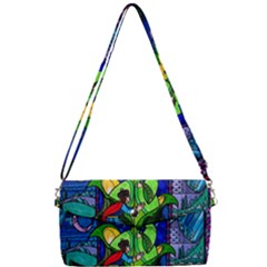 Beauty And The Beast Stained Glass Rose Removable Strap Clutch Bag by Sarkoni