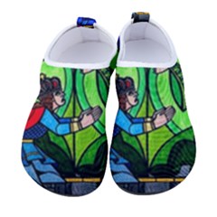 Beauty And The Beast Stained Glass Rose Kids  Sock-style Water Shoes by Sarkoni