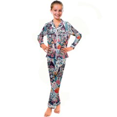 Cottagecore Kids  Satin Long Sleeve Pajamas Set by Valentinaart