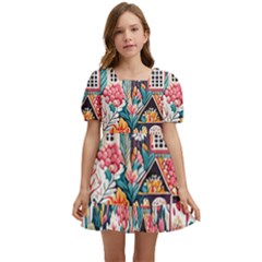 Cottagecore Kids  Short Sleeve Dolly Dress by Valentinaart