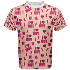 I Love My Wife Pattern Men s Cotton T-shirt by TriThread